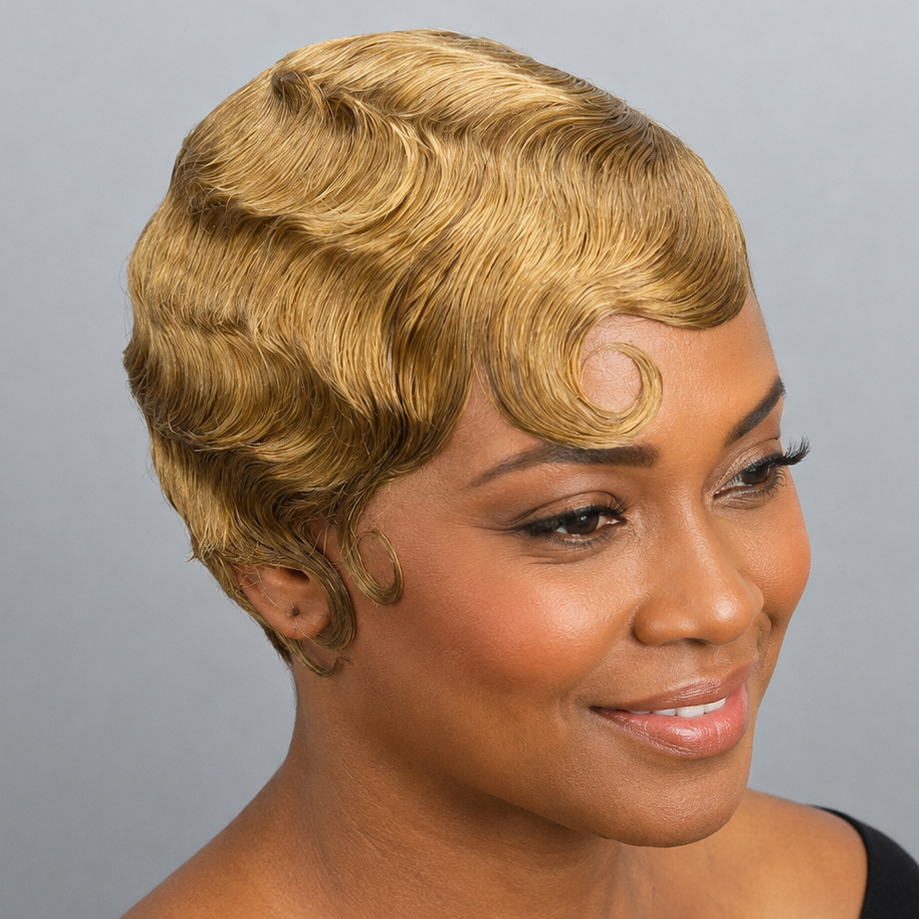 Finger Wave Human Hair Wig