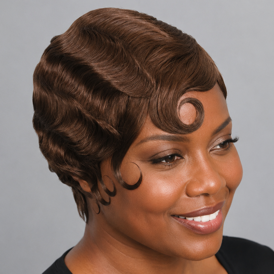Finger Wave Human Hair Wig