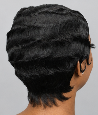 Finger Wave Human Hair Wig