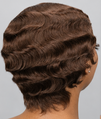 Finger Wave Human Hair Wig