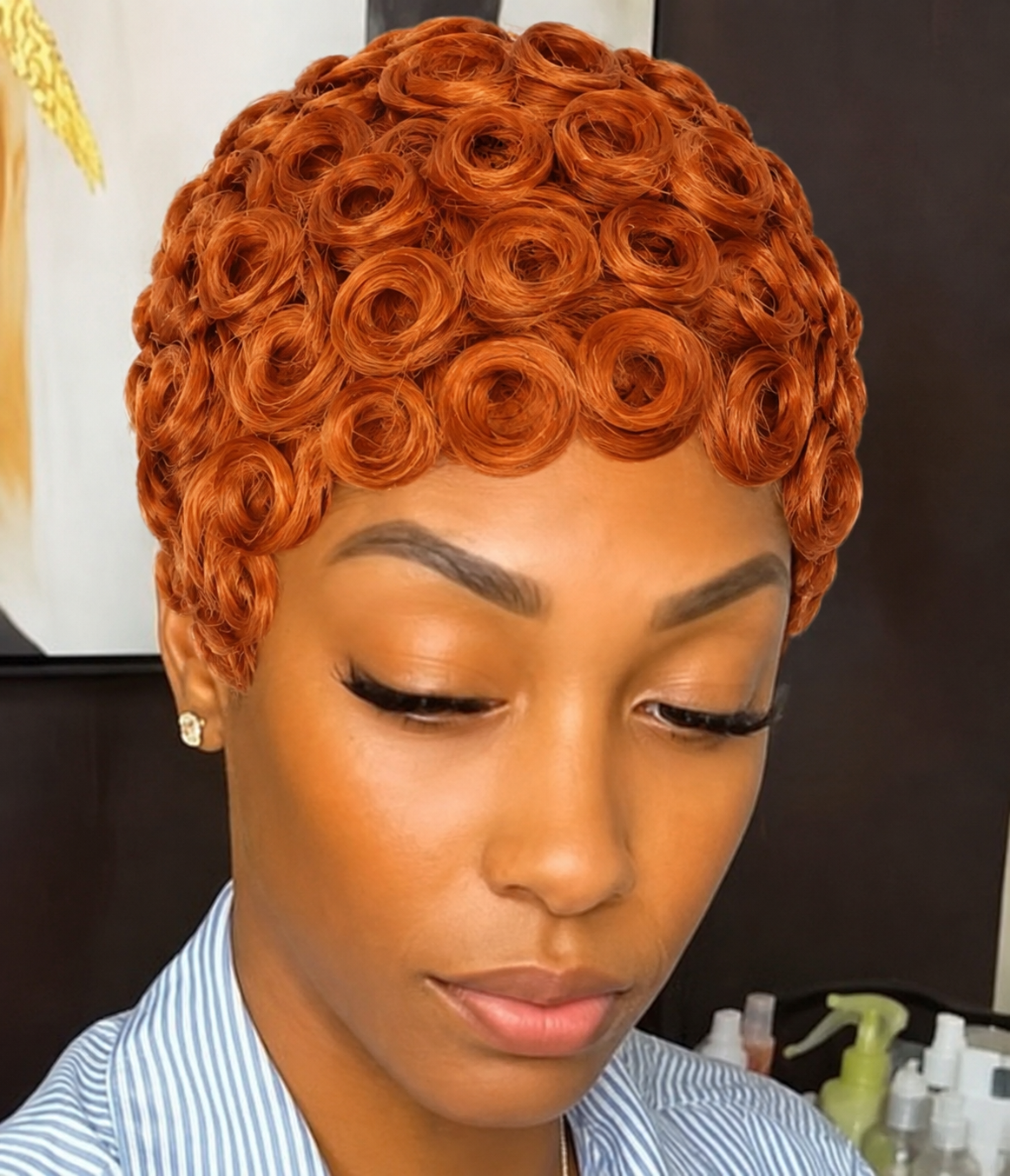 Highlight Curly Pixie Human Hair Wig