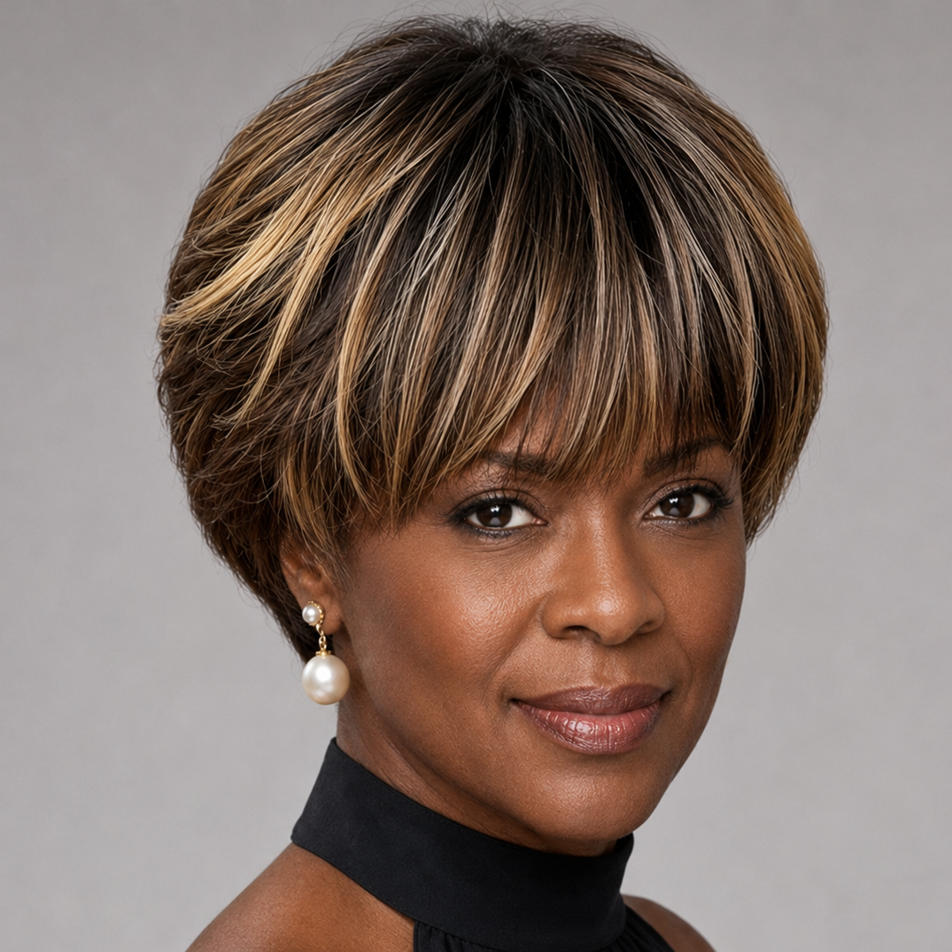 Brown Blonde Pixie Wig