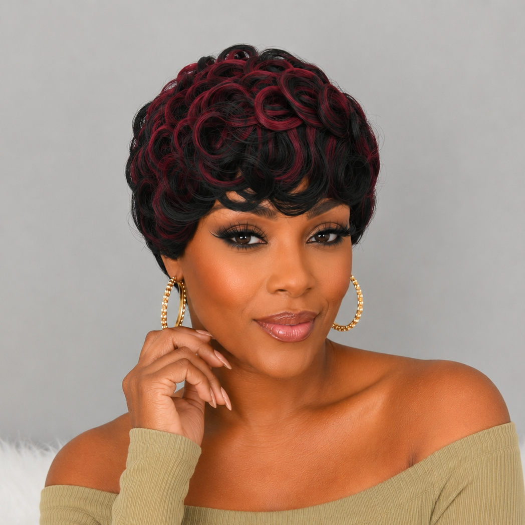 Grey Curly Fringe Wig