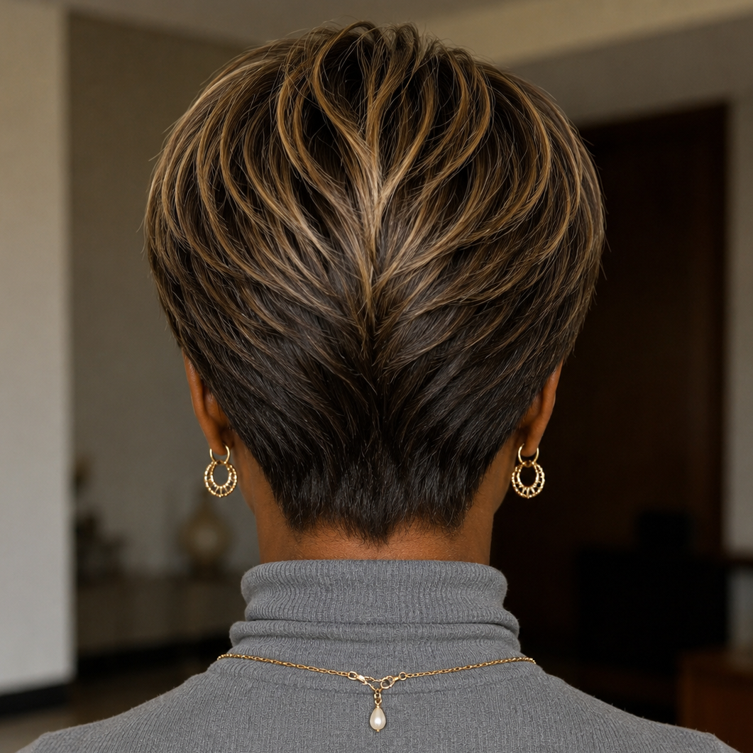 Perruque Cheveux Humains Courts Pixie