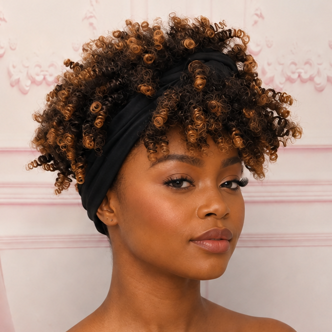 Ombre Brown Curly Headband Wig