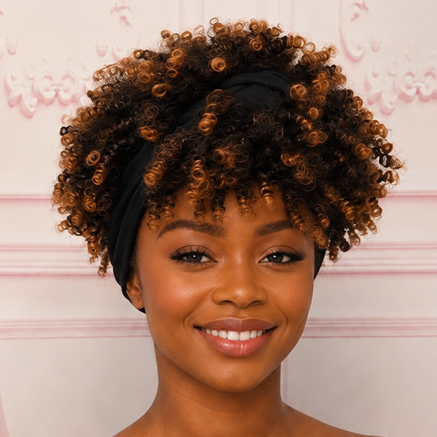 Ombre Brown Curly Headband Wig