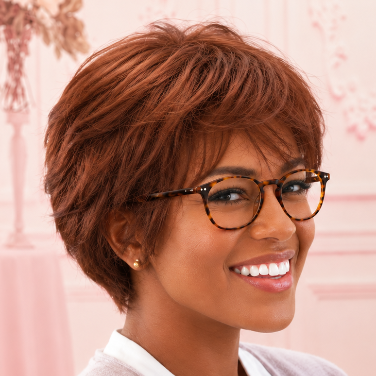 Brown Layered Pixie Wig