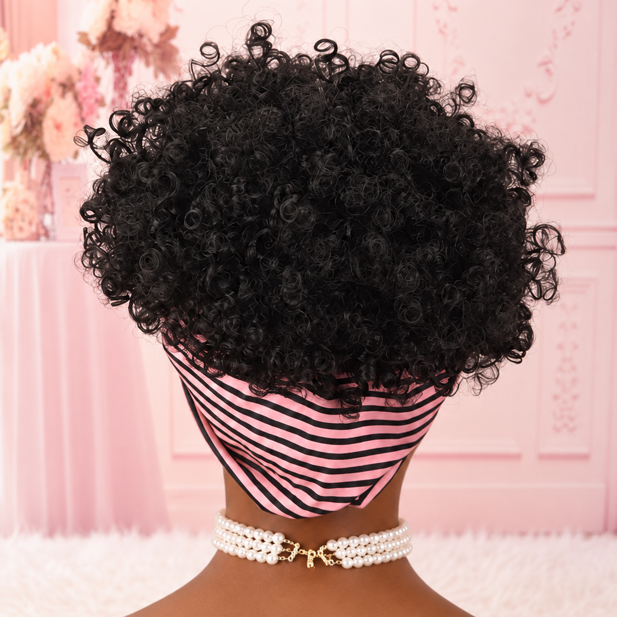 Perruque serre-tête afro bouclée