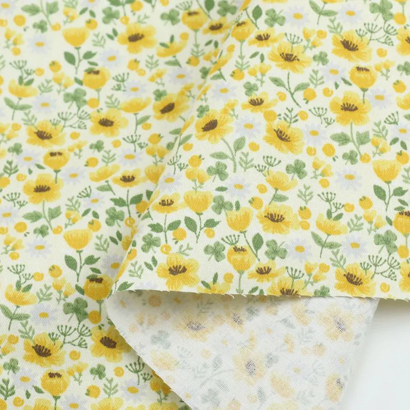 Tela floral Liberty de sarga de algodón estampada para acolchado, ropa de cama, sábanas de bebé, bricolaje hecho a mano por medio metro