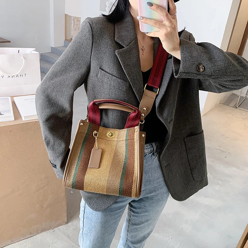 Luxury Women Canvas Handbags High Quality Ladies Large Capacity Purse Shoulder Bag Designer Female Travel Tote Messenger Bags
