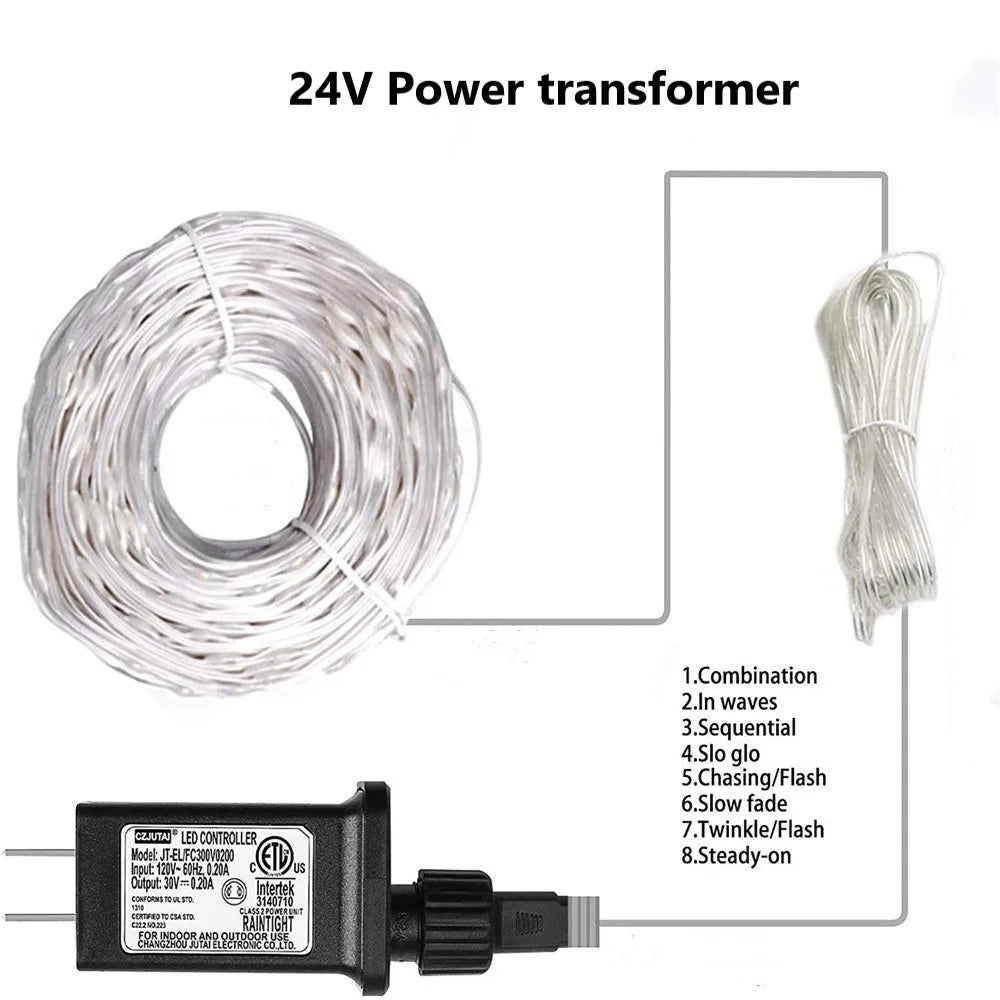 Christmas Decorations For Home Led Festoon Fairy Lights 20/50/100M EU/US Plug New Year 2025 Street Garland On The House