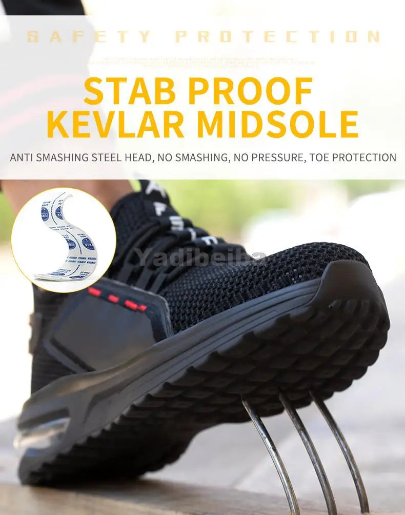 Work Shoes Breathable Steel Toe Safety Boots Lightweight Safety Work Shoes For Men Women Male Work Sneakers Security Footwear