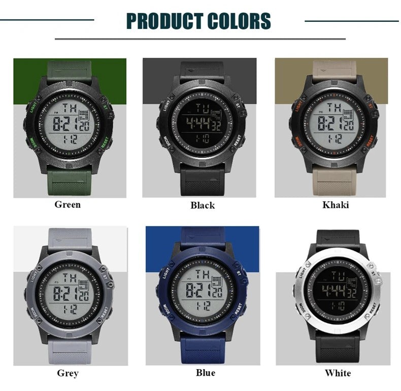 Men Watches Outdoor Sport Waterproof Digital Watch for Men Large LED Dial Fashion Khaki Military Wristwatch Relogio Masculino