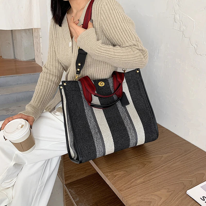 Luxury Women Canvas Handbags High Quality Ladies Large Capacity Purse Shoulder Bag Designer Female Travel Tote Messenger Bags