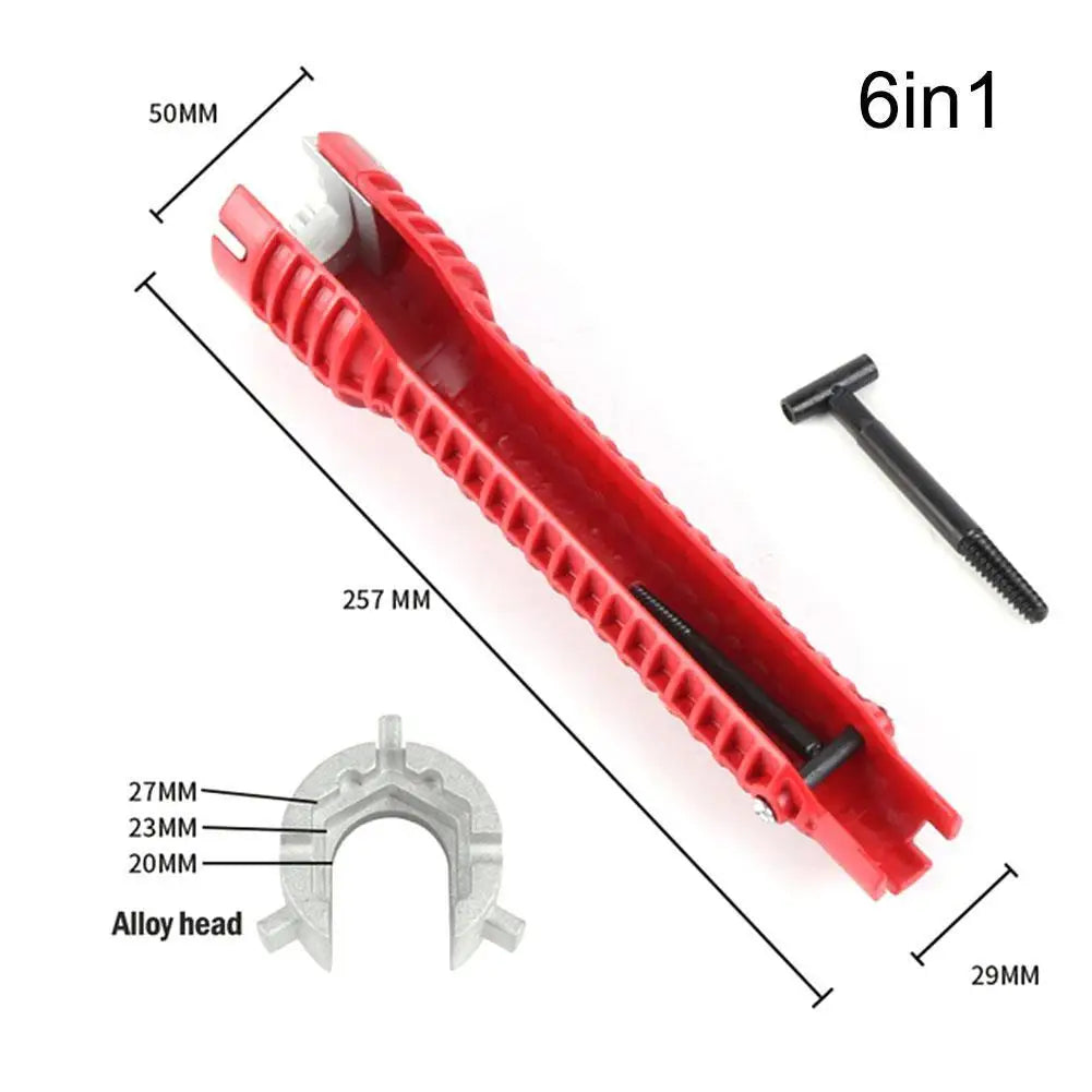 Herramientas de fontanería, llave multifunción 8 en 1, llave de grifo de lavabo inglesa, juego de llaves, reparación antideslizante de cocina, tubo multi-llave, herramientas manuales