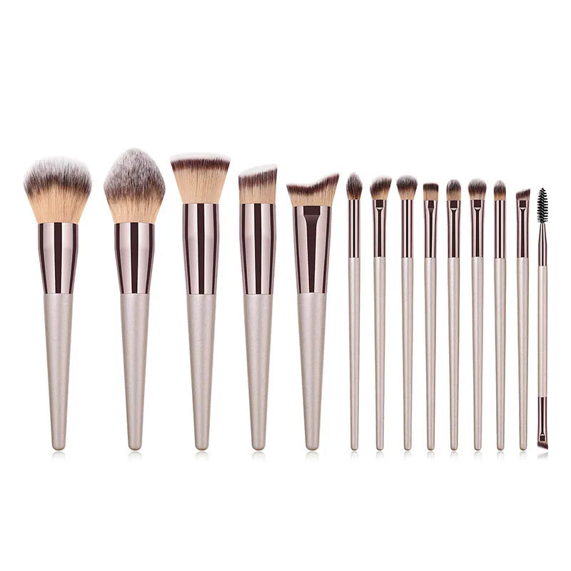 Juego de brochas de maquillaje Champagne caliente para mujer, base cosmética, polvos, colorete, sombra de ojos, Kabuki, para difuminar, herramientas de belleza