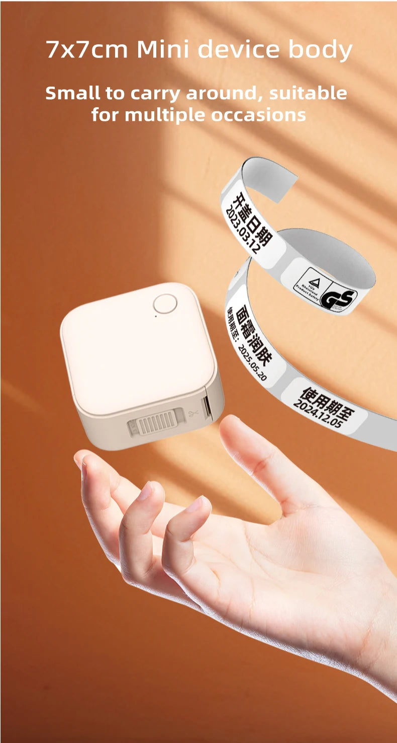 Mini Portable Label Printer Label Maker Machine Small Label Maker Pocket Sticker PrinterFor Home/Office Similar to D110/D11