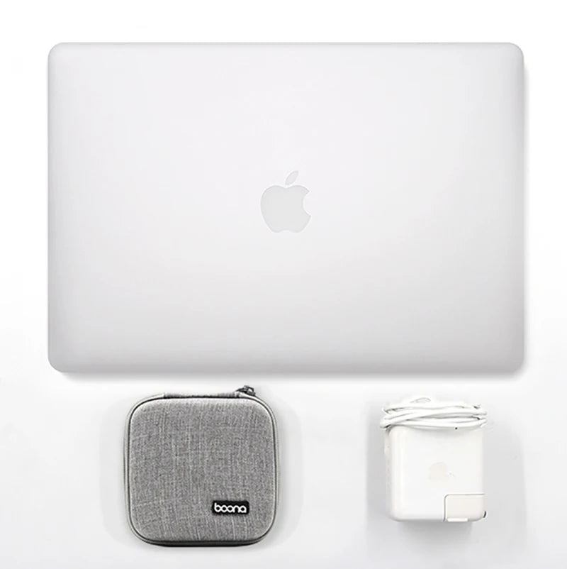 BOONA Hard Laptop Power Supply Organizer Case Travel Carrying Power Source Mouse Case Electronic Accessories Bag for MacBook