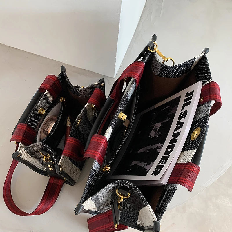 Luxury Women Canvas Handbags High Quality Ladies Large Capacity Purse Shoulder Bag Designer Female Travel Tote Messenger Bags