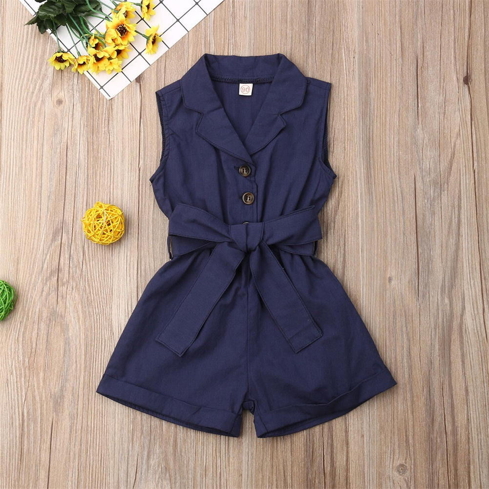 Ropa para bebés y niñas a la moda, sin mangas, con lazo en la cintura, trajes de verano, pelele, ropa para niños