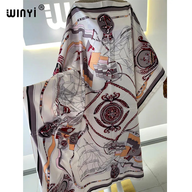 Vestidos Estampados Para Mujer 2021 Diseño de Moda Vestido Suelto Manga Murciélago Maxi Largo Vestidos de Fiesta Verano Otoño Elegante