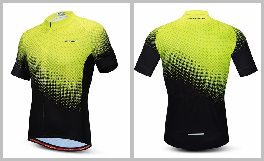 Maillot de Ciclismo para Hombre, Bicicleta de Montaña, Carretera, MTB, Camiseta de Verano, Ropa de Ciclismo de Carreras, Uniforme, Chaquetas, Blanco y Rojo