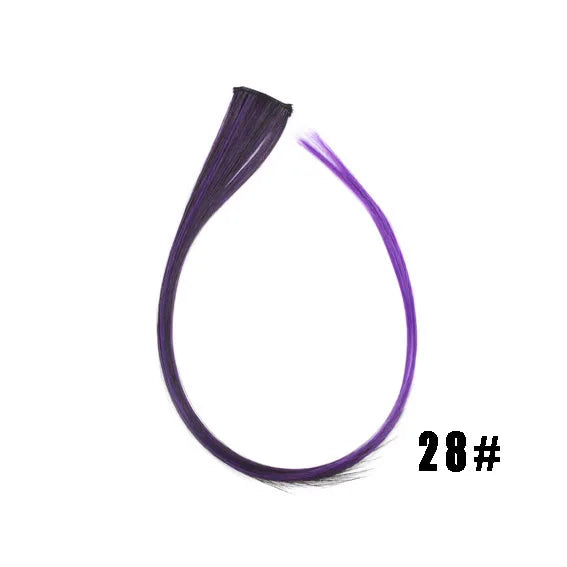 Extensiones de cabello sintético liso de 55,8 cm de largo, 37 colores, ignífugas, de clip, de una sola pieza