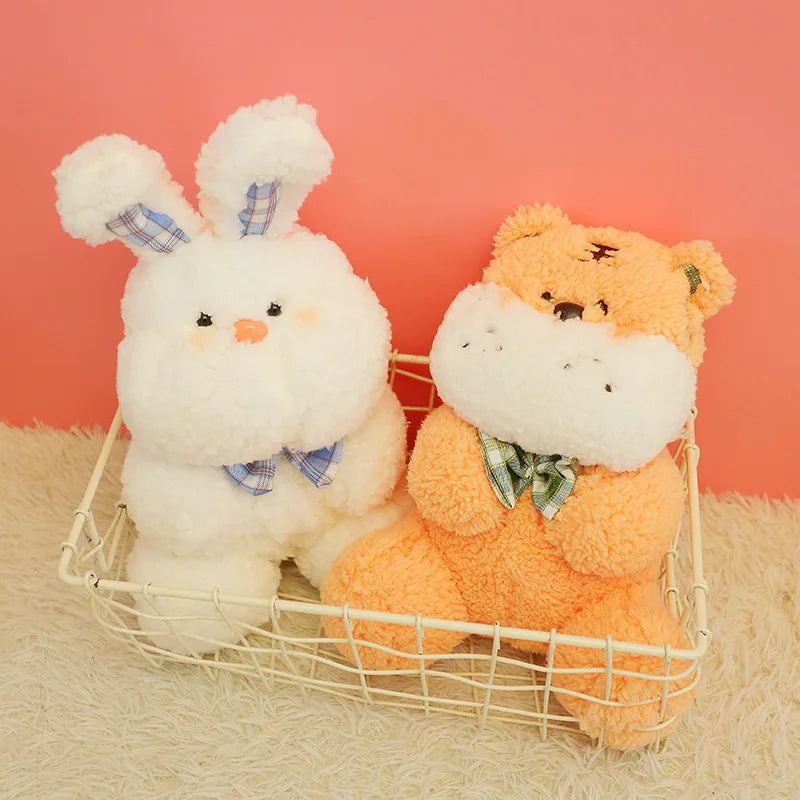Kawaii Animals Plush Toy Soft Stuffed Lovely Tiger Rabbit Frog Teddy Bear Plush Doll Home Decor Kids Girls Birthday Day Gifts