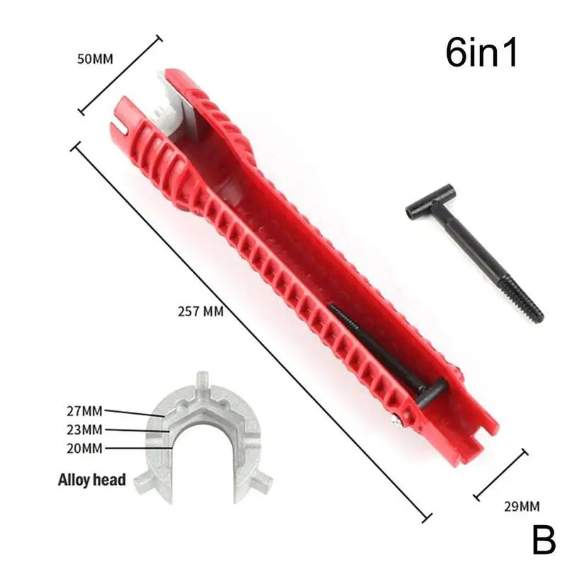 Herramientas de fontanería, llave multifunción 8 en 1, llave de grifo de lavabo inglesa, juego de llaves, reparación antideslizante de cocina, tubo multi-llave, herramientas manuales