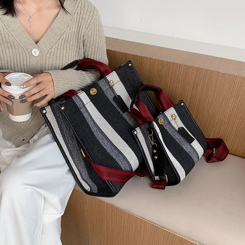 Luxury Women Canvas Handbags High Quality Ladies Large Capacity Purse Shoulder Bag Designer Female Travel Tote Messenger Bags