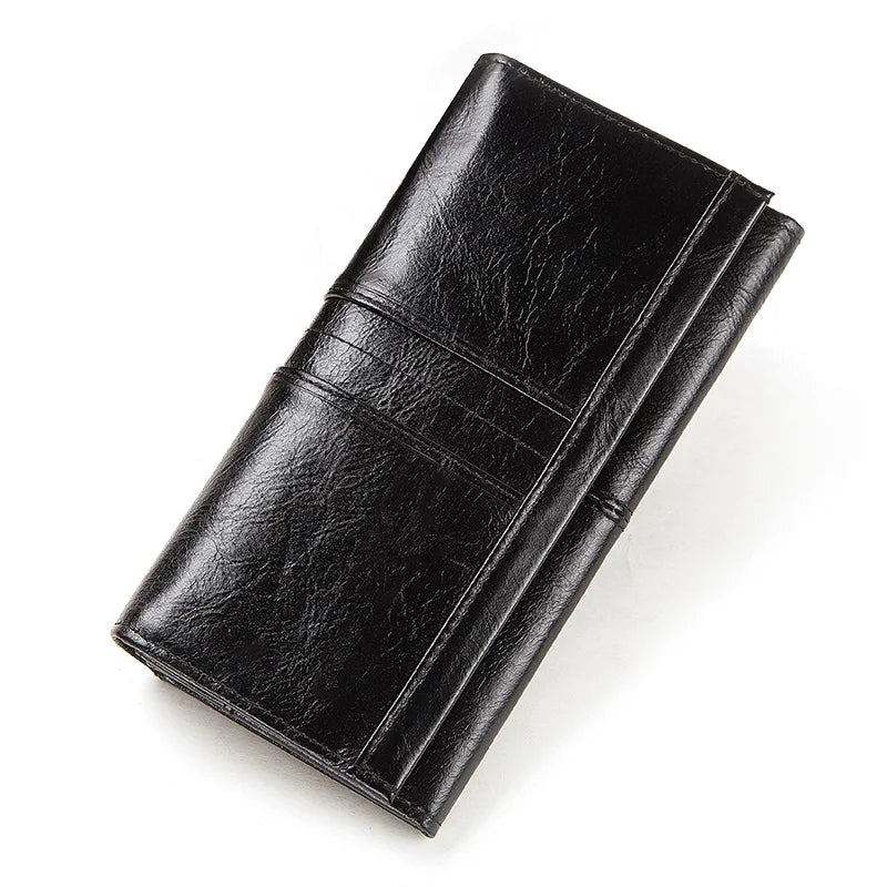 KAVIS Luxury Brand Genuine Leather Wallet for Women Long Clutch with Cell Phone Bag RFID Fashion Red Credit Card Holder Purse