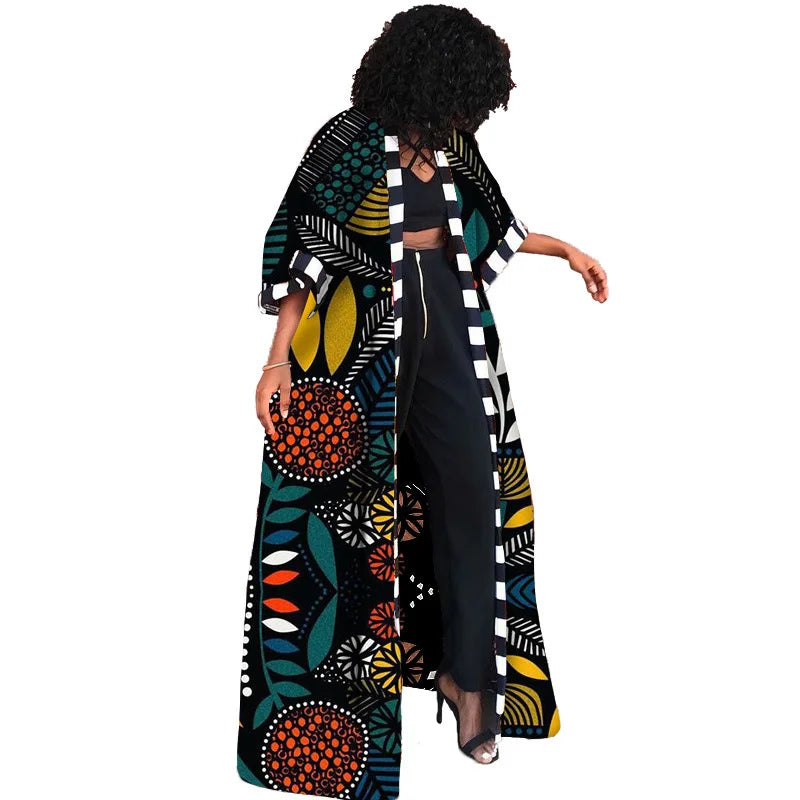 Africa Clothes for Women  Dashiki Autumn Winter African Women Printing Long Shirt Cardigan Coat Dress African Dresses Women