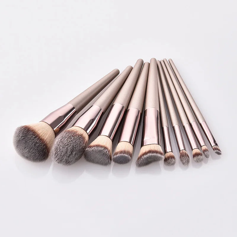 Juego de brochas de maquillaje Champagne caliente para mujer, base cosmética, polvos, colorete, sombra de ojos, Kabuki, para difuminar, herramientas de belleza