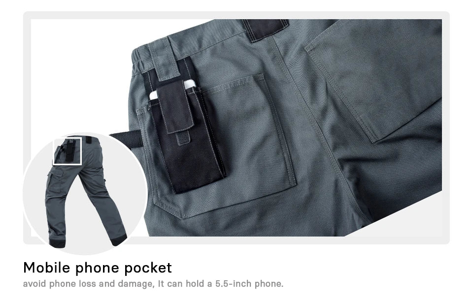 New High Quality Craftsman Men's Work Pants Workwear Multi Pockets Work Trousers Mechanic Workwear