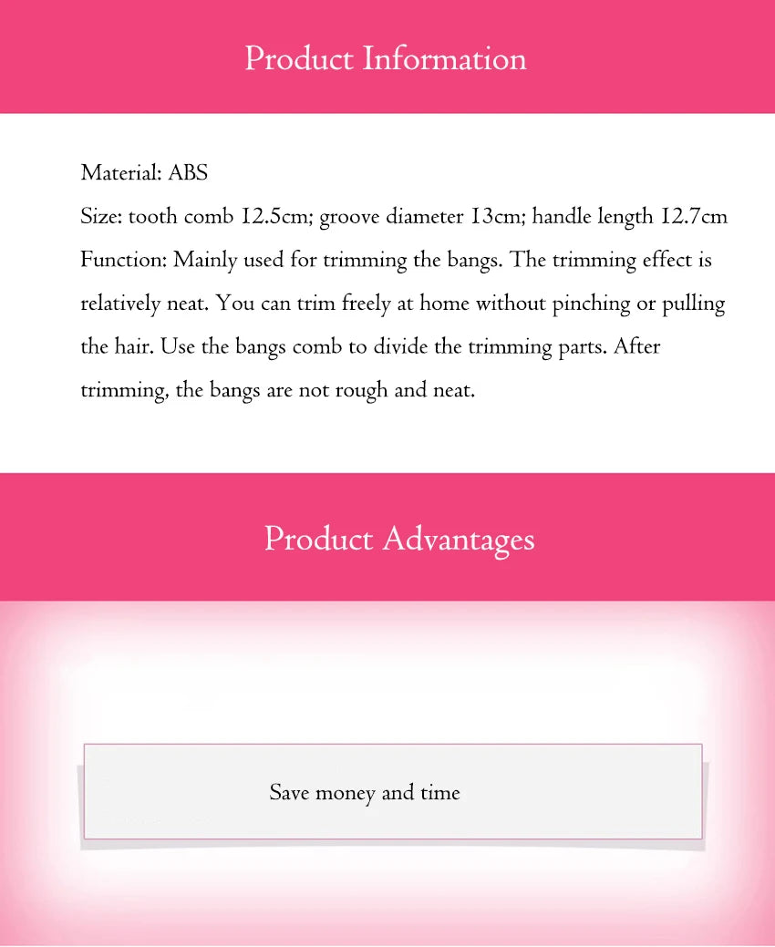 Professional Barber Hair Trimmer DIY Styling Tools Haircut Bangs Comb Hairdressing Hair Cutting Trimming Combs With Handle