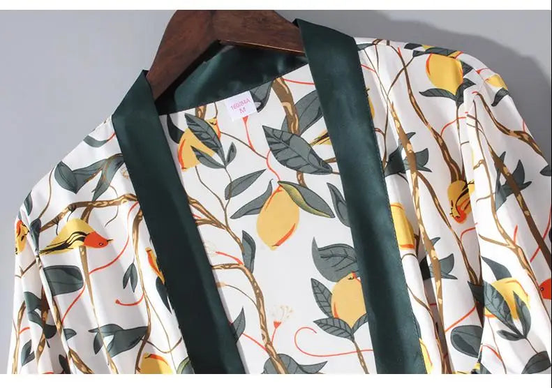 Conjunto de pijama de mujer, ropa de dormir casual, traje de bata de satén, ropa de noche para estar en casa, cuello en V, pijama suave, albornoz kimono, camisón lencería