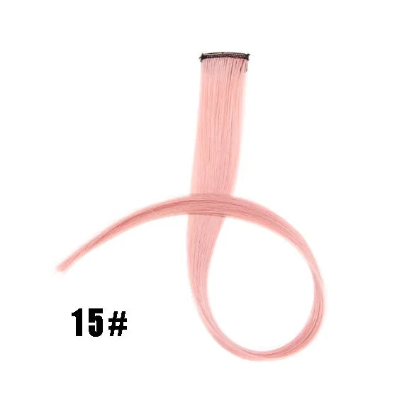 Extensiones de cabello sintético liso de 55,8 cm de largo, 37 colores, ignífugas, de clip, de una sola pieza