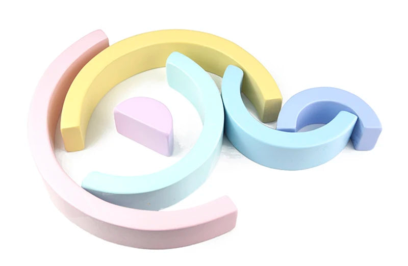 Juguete de madera Montessori para niños, bloques de construcción de arcoíris, juego de equilibrio creativo apilable DIY, juguetes educativos para niños, regalos para niños