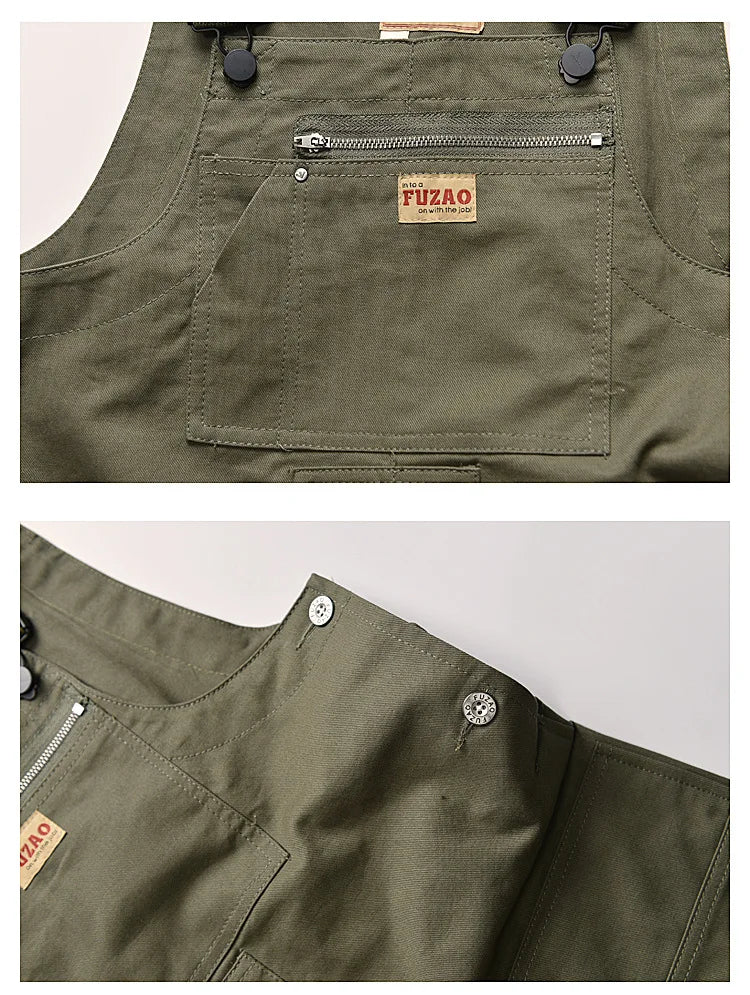 Tools and Workwear Multi-pocket Overalls Men Safari Style! Work Bib Trousers Men's Worker Cargo Pants Multifunctional Coveralls