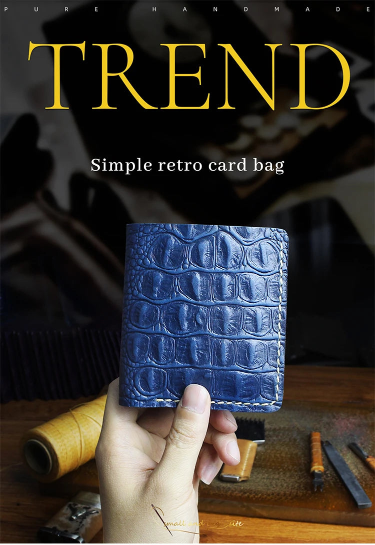 Luxury Genuine Leather Women's Wallet Handmade Leather Bifold Short Wallets For Men Portable Storage Credit Card Holder Purse