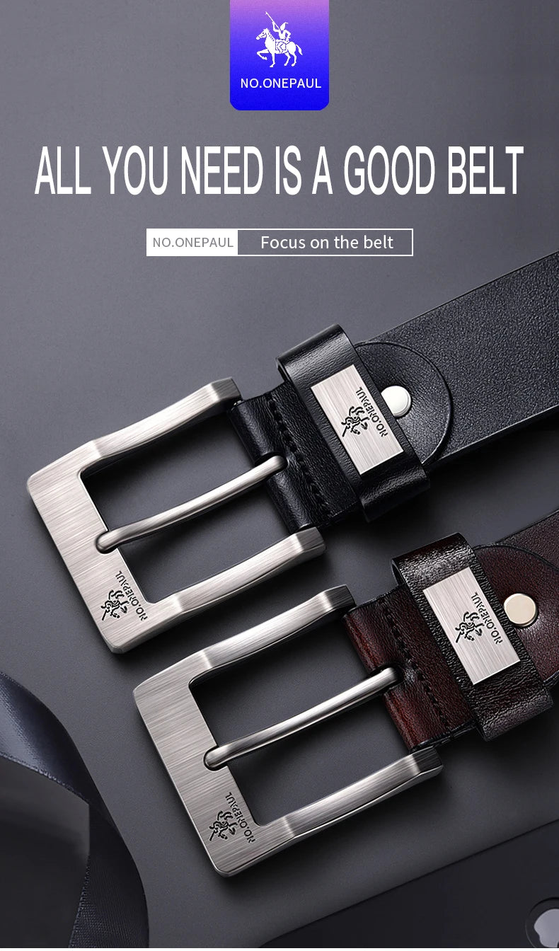 Leather Men's High-quality Buckle Jeans Leather Casual  Belt Business Denim Belt Men's Fashion Designer 2025 New