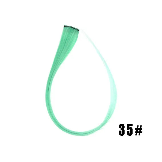 Extensiones de cabello sintético liso de 55,8 cm de largo, 37 colores, ignífugas, de clip, de una sola pieza