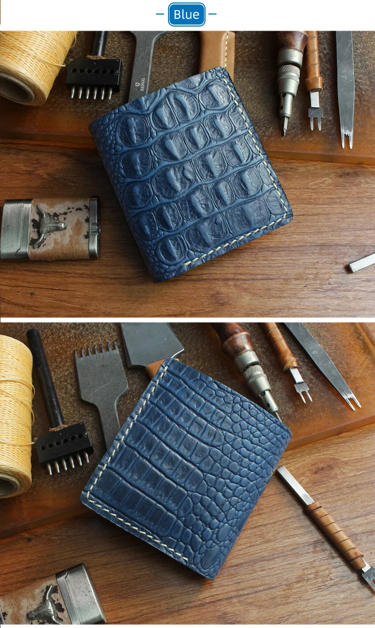 Luxury Genuine Leather Women's Wallet Handmade Leather Bifold Short Wallets For Men Portable Storage Credit Card Holder Purse