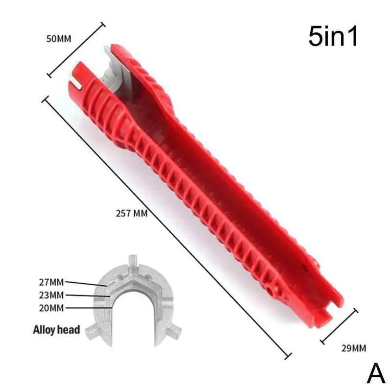 Herramientas de fontanería, llave multifunción 8 en 1, llave de grifo de lavabo inglesa, juego de llaves, reparación antideslizante de cocina, tubo multi-llave, herramientas manuales