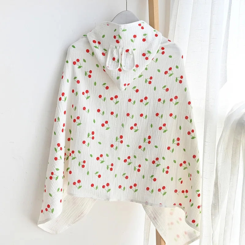 Newborn Baby Boy Girl Bathrobe Towel 100% Cotton Infant Toddler Child Cartoon Hooded Bathrobe Cloak Baby Blanket