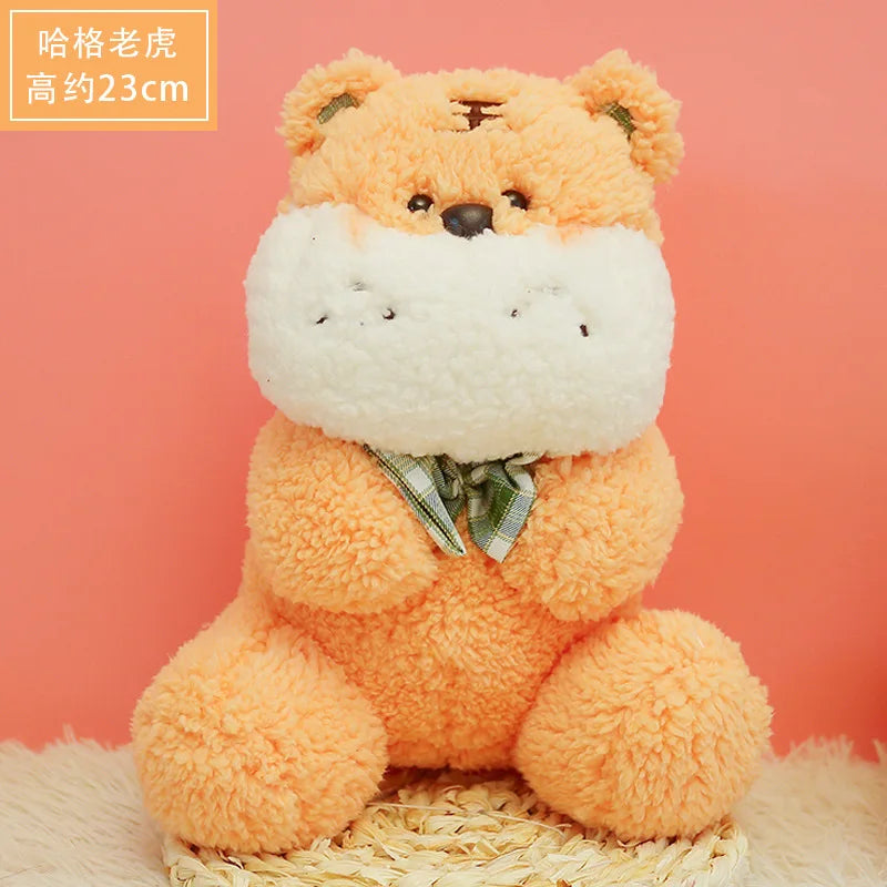 Kawaii Animals Plush Toy Soft Stuffed Lovely Tiger Rabbit Frog Teddy Bear Plush Doll Home Decor Kids Girls Birthday Day Gifts