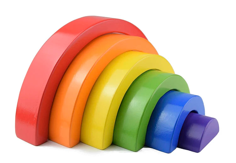 Juguete de madera Montessori para niños, bloques de construcción de arcoíris, juego de equilibrio creativo apilable DIY, juguetes educativos para niños, regalos para niños