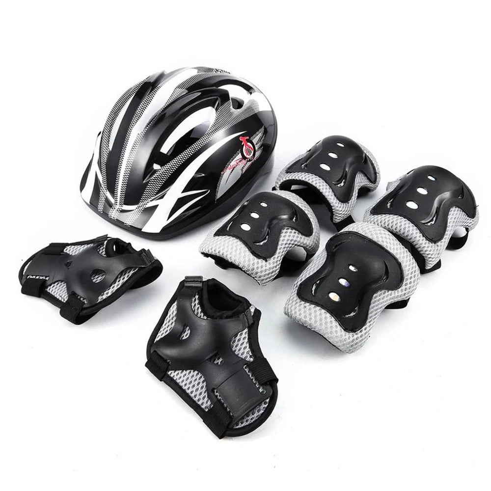 Set de Equipo de Protección para Niños Patinaje Casco Protector Rodilleras Coderas Muñequeras Niño Niña Bicicleta Patineta Esquí Patinete Deportes