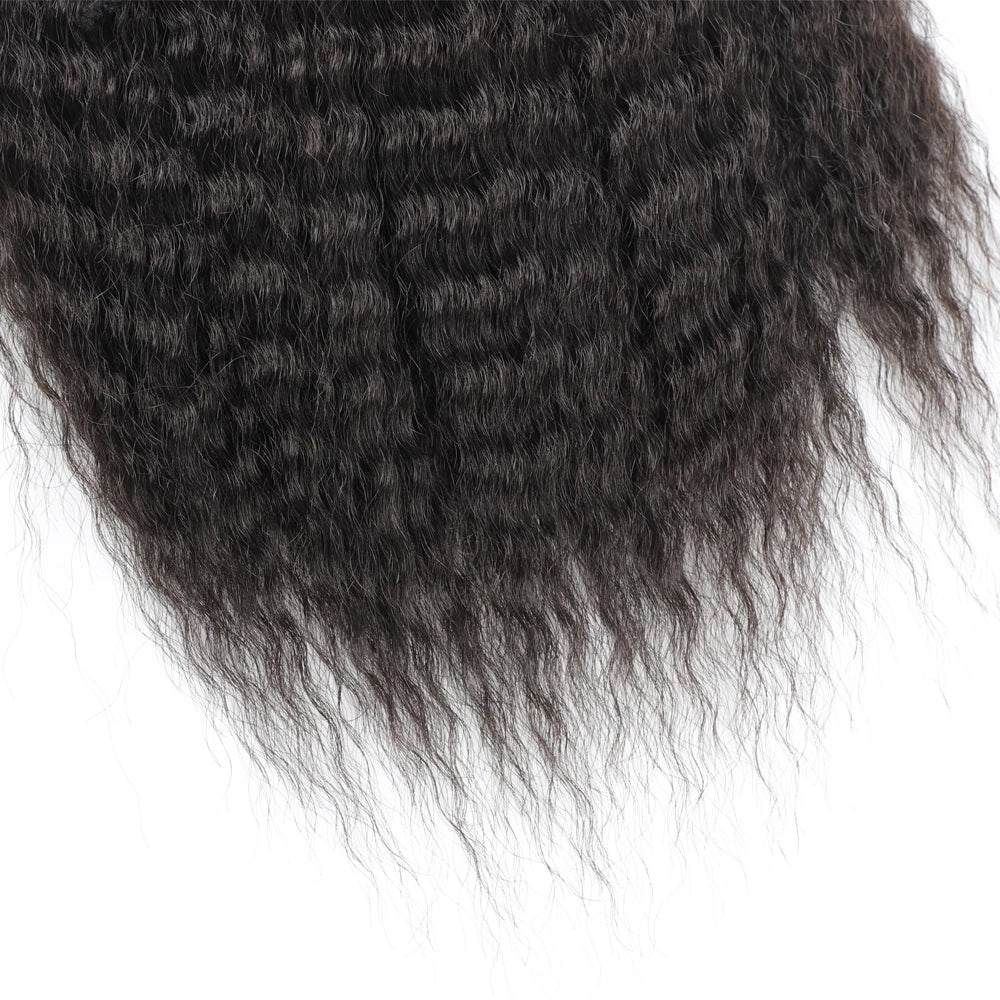 Queue de cheval synthétique bouclée avec cordon de serrage, extension de cheveux élastique pour femmes, postiche afro bouffante