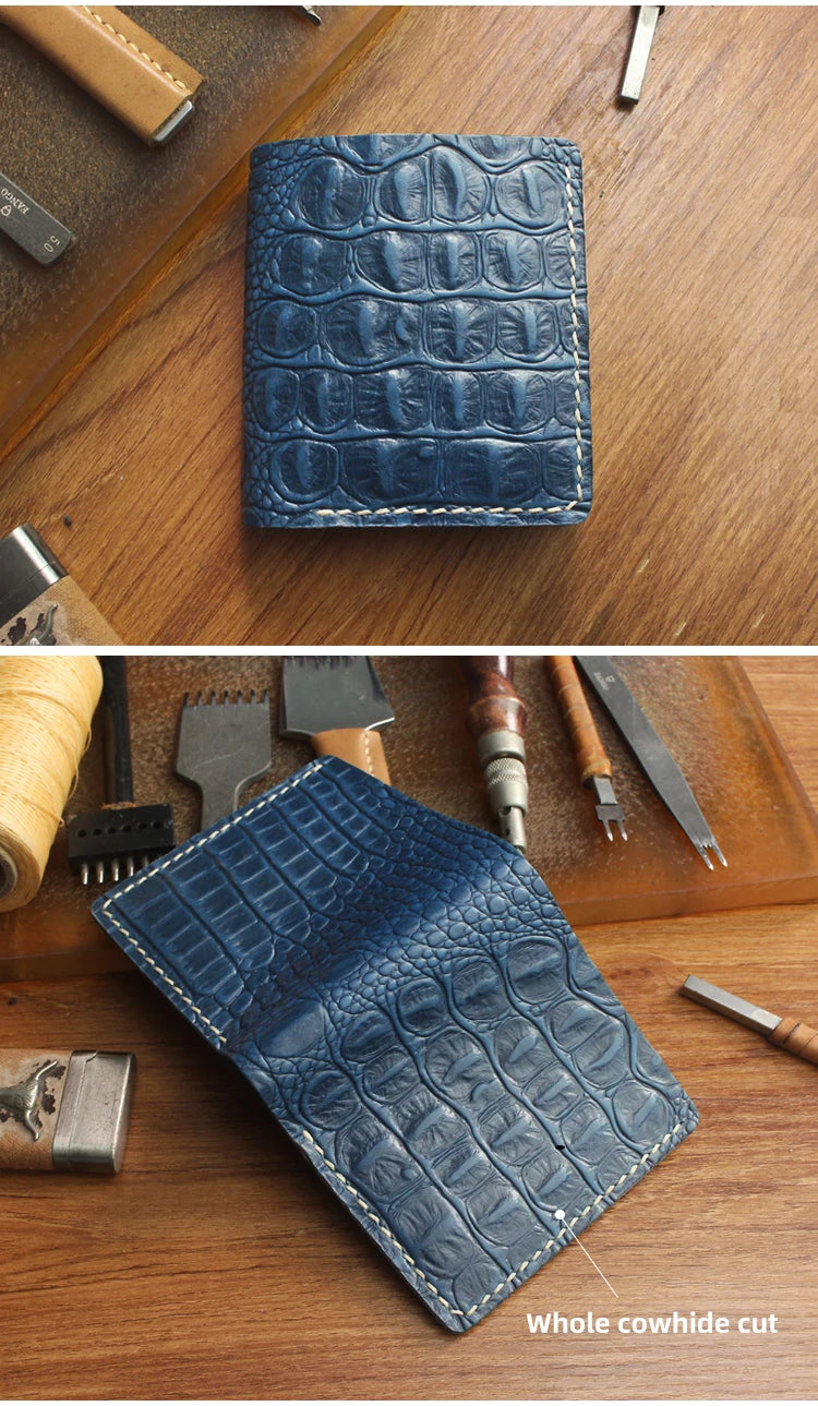 Luxury Genuine Leather Women's Wallet Handmade Leather Bifold Short Wallets For Men Portable Storage Credit Card Holder Purse